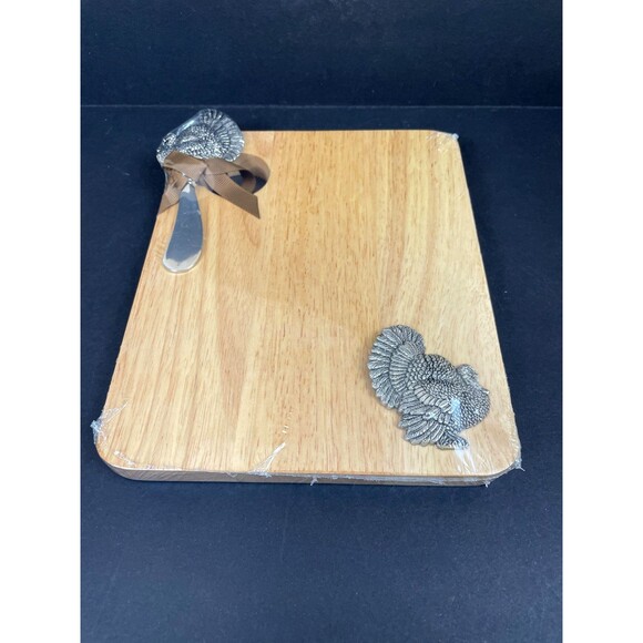NEW Wood Cheese Board & Spreader Turkey The Home Collection Holiday Thanksgiving - Picture 2 of 6